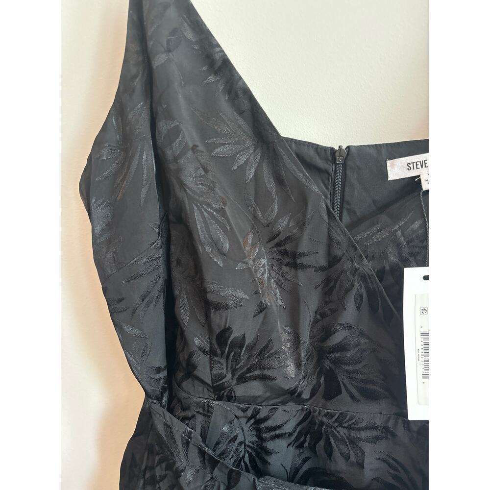 NWT Steve Madden Georgina Jacquard Faux Wrap
Satin Minidress In Black Size 12 - Picture 5 of 7